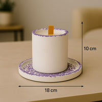 Kırık Taş Koleksiyonu Tepsili Beton Mumluk – Taş Detaylı, Dekoratif Tasarım