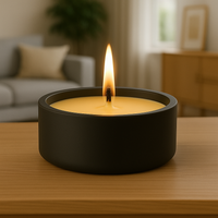 El Yapımı Siyah & Beyaz & Gri Beton Mum – 240gr | 60 Saat Yanma Süresi | Kokulu Modern Dekoratif Mum