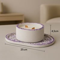 Kırık Taş Koleksiyonu - Tepsili Beton Mum Seti – Şık ve Dekoratif