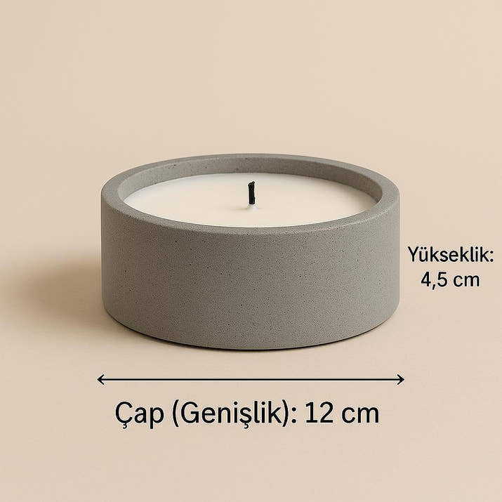 El Yapımı Siyah & Beyaz & Gri Beton Mum – 240gr | 60 Saat Yanma Süresi | Kokulu Modern Dekoratif Mum