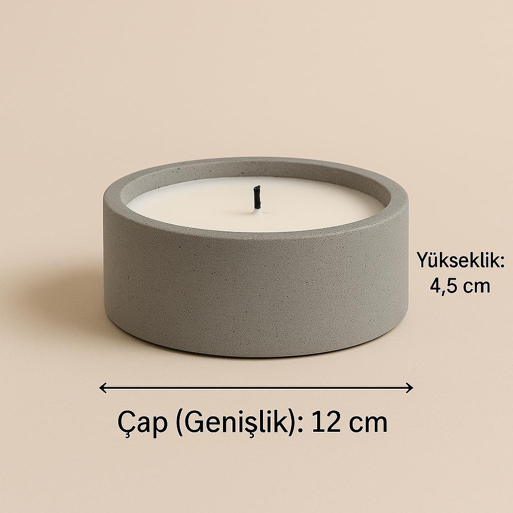 El Yapımı Siyah & Beyaz & Gri Beton Mum – 240gr | 60 Saat Yanma Süresi | Kokulu Modern Dekoratif Mum