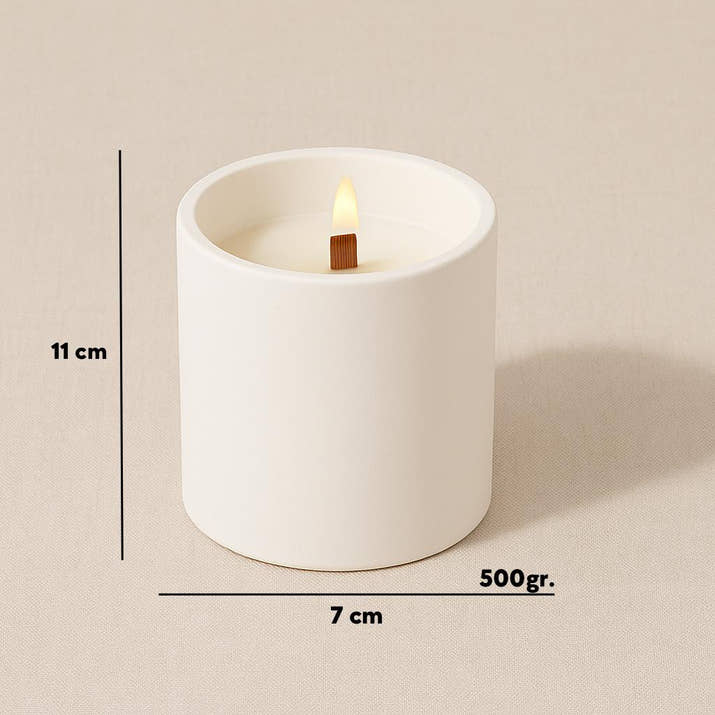 El Yapımı Kokulu Beton Mum – Lavanta, Vanilya, Çikolata Kokuları