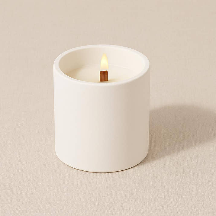 El Yapımı Kokulu Beton Mum – Lavanta, Vanilya, Çikolata Kokuları