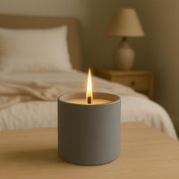 El Yapımı Kokulu Beton Mum – Lavanta, Vanilya, Çikolata Kokuları