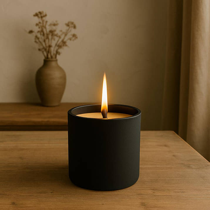 El Yapımı Kokulu Beton Mum – Lavanta, Vanilya, Çikolata Kokuları