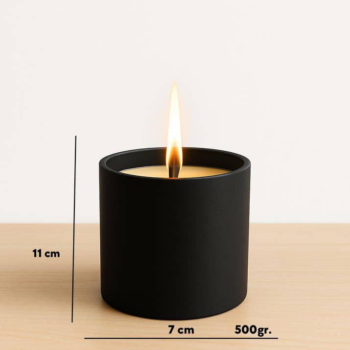 El Yapımı Kokulu Beton Mum – Lavanta, Vanilya, Çikolata Kokuları