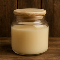 Bambu Kapaklı Cam Kavanoz Mum – 18 cm Yükseklik, Doğal & Şık Tasarım