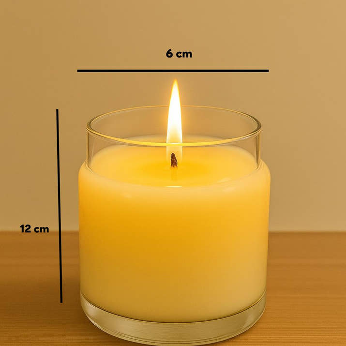 Bambu Kapaklı Cam Kavanoz Mum – 18 cm Yükseklik, Doğal & Şık Tasarım