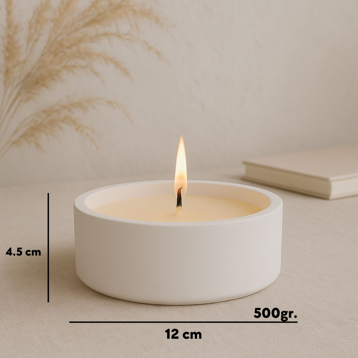 El Yapımı Siyah & Beyaz & Gri Beton Mum – 240gr | 60 Saat Yanma Süresi | Kokulu Modern Dekoratif Mum