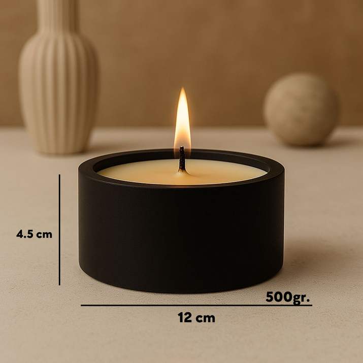 El Yapımı Siyah & Beyaz & Gri Beton Mum – 240gr | 60 Saat Yanma Süresi | Kokulu Modern Dekoratif Mum