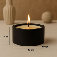 El Yapımı Siyah & Beyaz & Gri Beton Mum – 240gr | 60 Saat Yanma Süresi | Kokulu Modern Dekoratif Mum