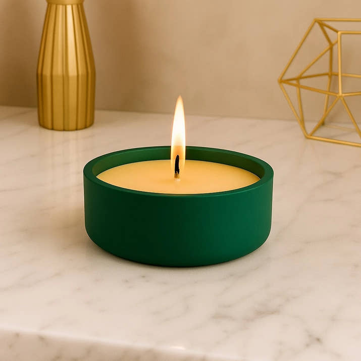 5'li Dekoratif Set – El Yapımı Kapaklı Mum, Vazo ve Mumluk ile Minimal Tasarım